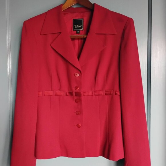 Crimson Nanette Lepore fitted blazer - Picture 1 of 4
